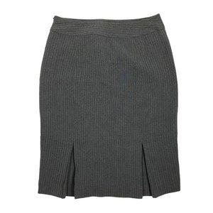 Ann Taylor 2 Skirt Gray Striped Lined Pencil Strai